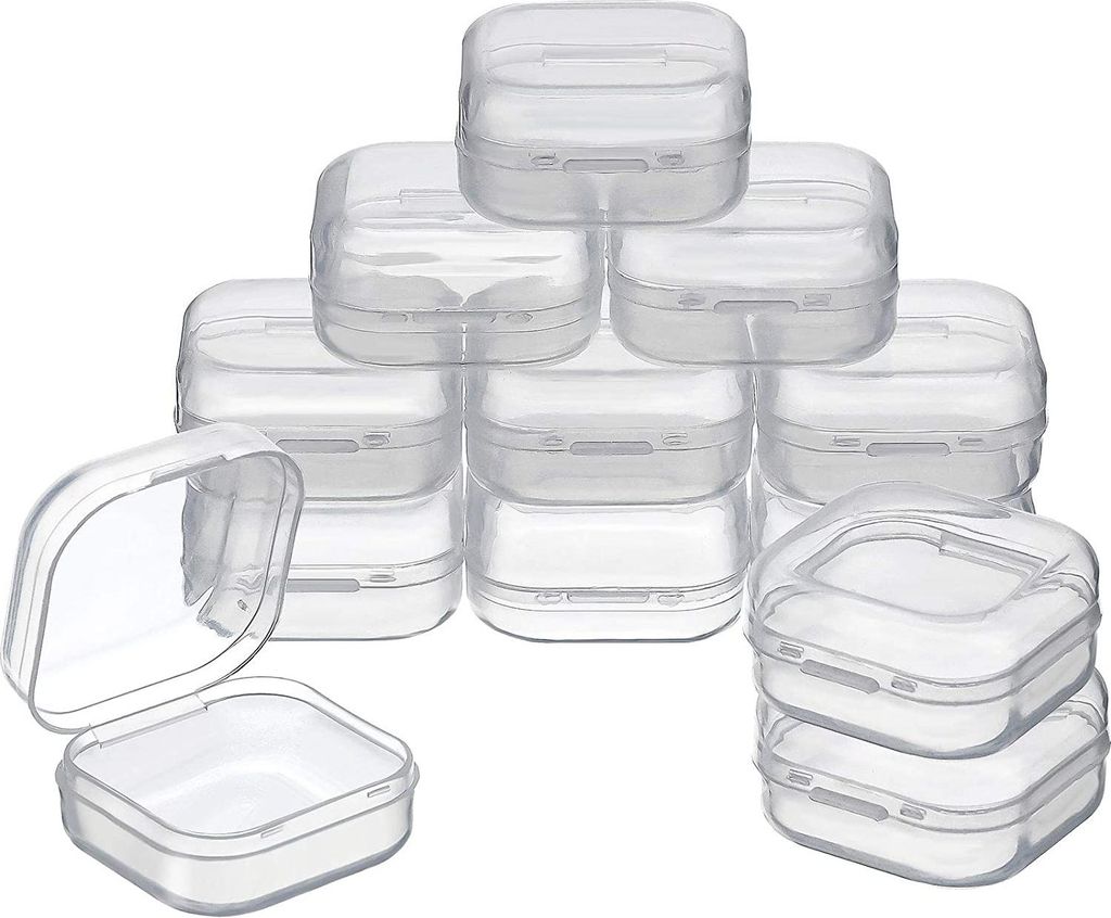 12er-Pack durchsichtige Aufbewahrungsboxen aus Kunststoff Produktbild 