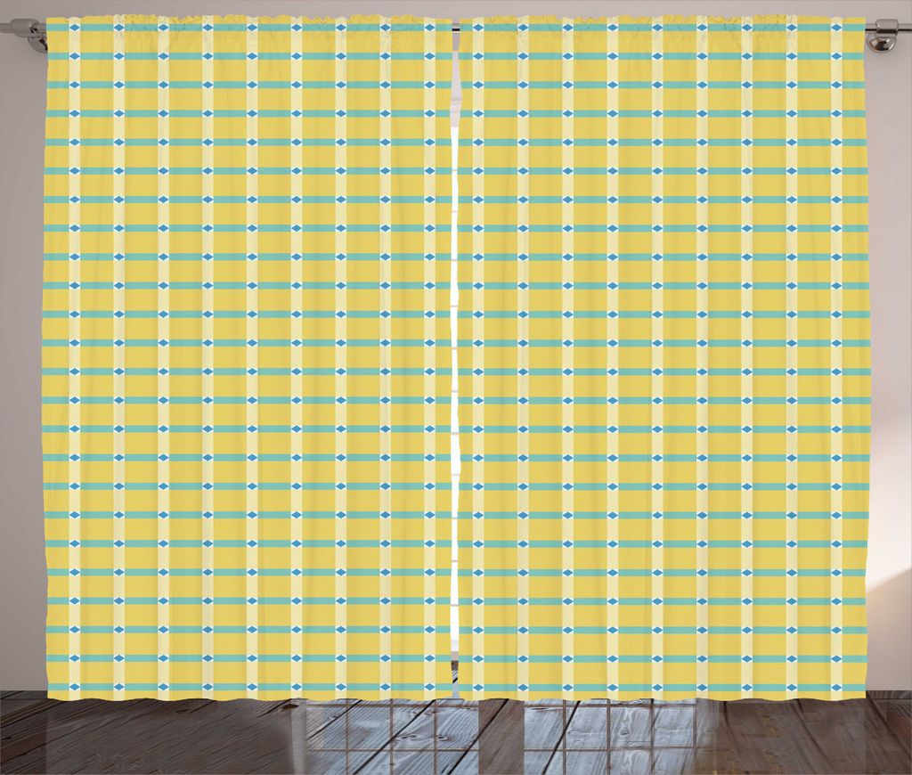 ABAKUHAUS Abstrakt Rustikaler Vorhang, Gestreifte Rhombus Entwurf, Wohnzimmer Universalband Gardinen mit Schlaufen und Haken, 280 x 225 cm, Dunkler...