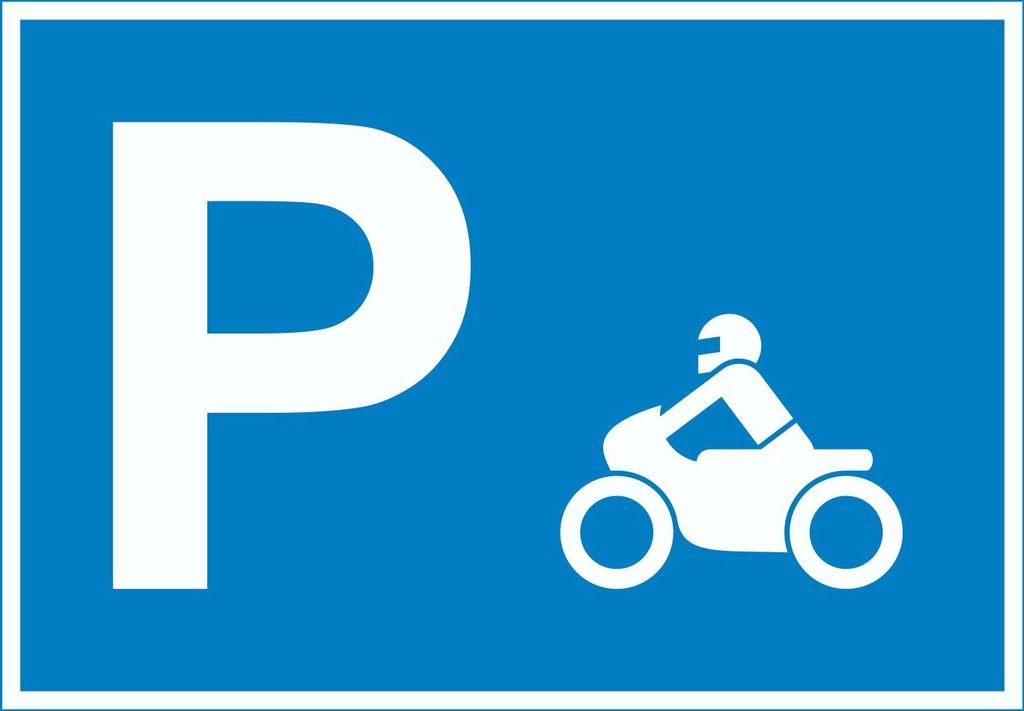 Motorrad Bike Parkplatz Schild waagerecht A0 (841x1189mm)