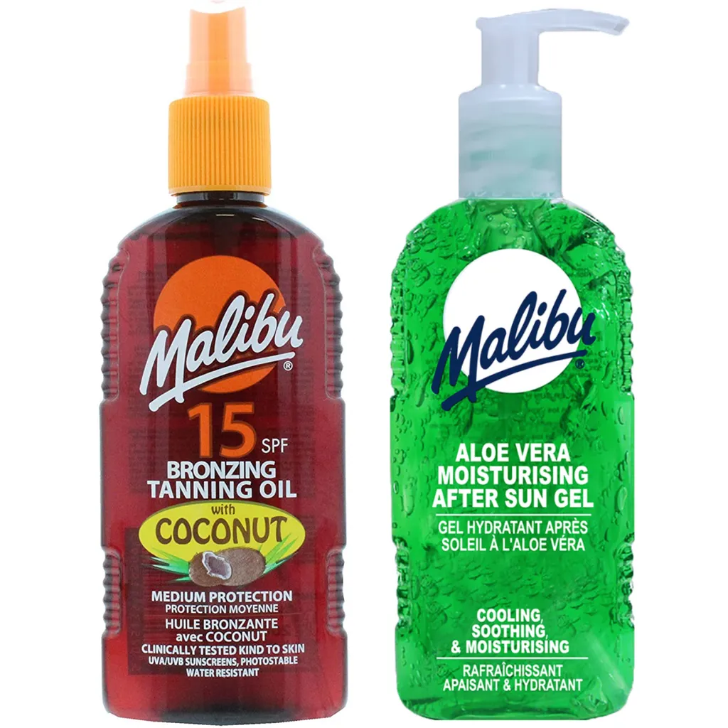 Malibu Sun Combo: Olio Cocco SPF15 + Aloe Vera Gel 200ml | Glow Estate