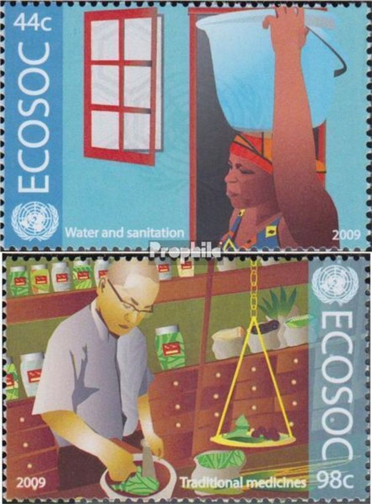 Briefmarken UNO - New York 2009 Mi 1159-1160 (kompl.Ausg.) postfrisch Wirtschaftsrat