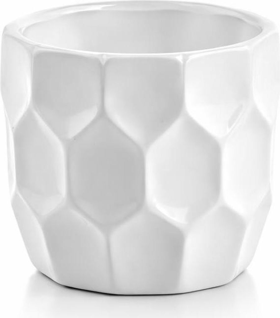 Dekorative Keramik Blume Gehäuse weiß 12,5 cm