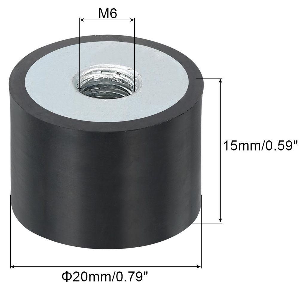 4 Stš¹ck 20 x 15mm M6 Gummid?mpfer, Multi-Typ-Gummipuffer,Schwingungsd?mpfer fš¹r Motorraum und Luftkompressoren