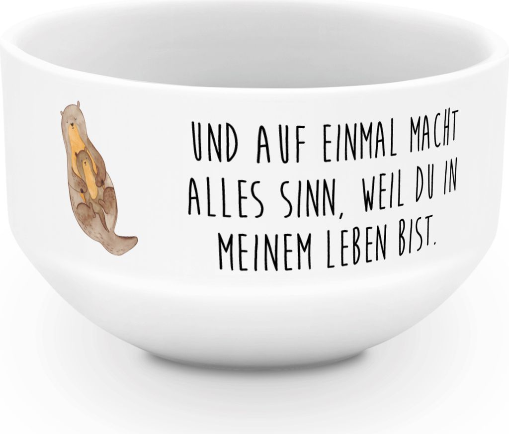 Mr. & Mrs. Panda Müsli Schüssel Otter Kind - Weiß - Geschenk, Geburt, Suppenschüssel, Mama, Familie, Sohn, frühstücksbowl, joghurtbowl, Obsts...