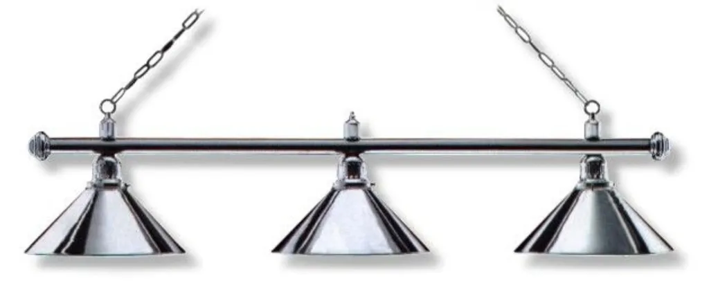 Lampe de Billard London en Chrome - Suspension Triple Éclairage Table