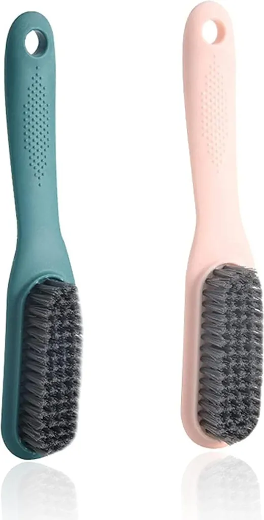 Brosse de nettoyage chaussure à poils souples avec manche ergonomique 2pcs