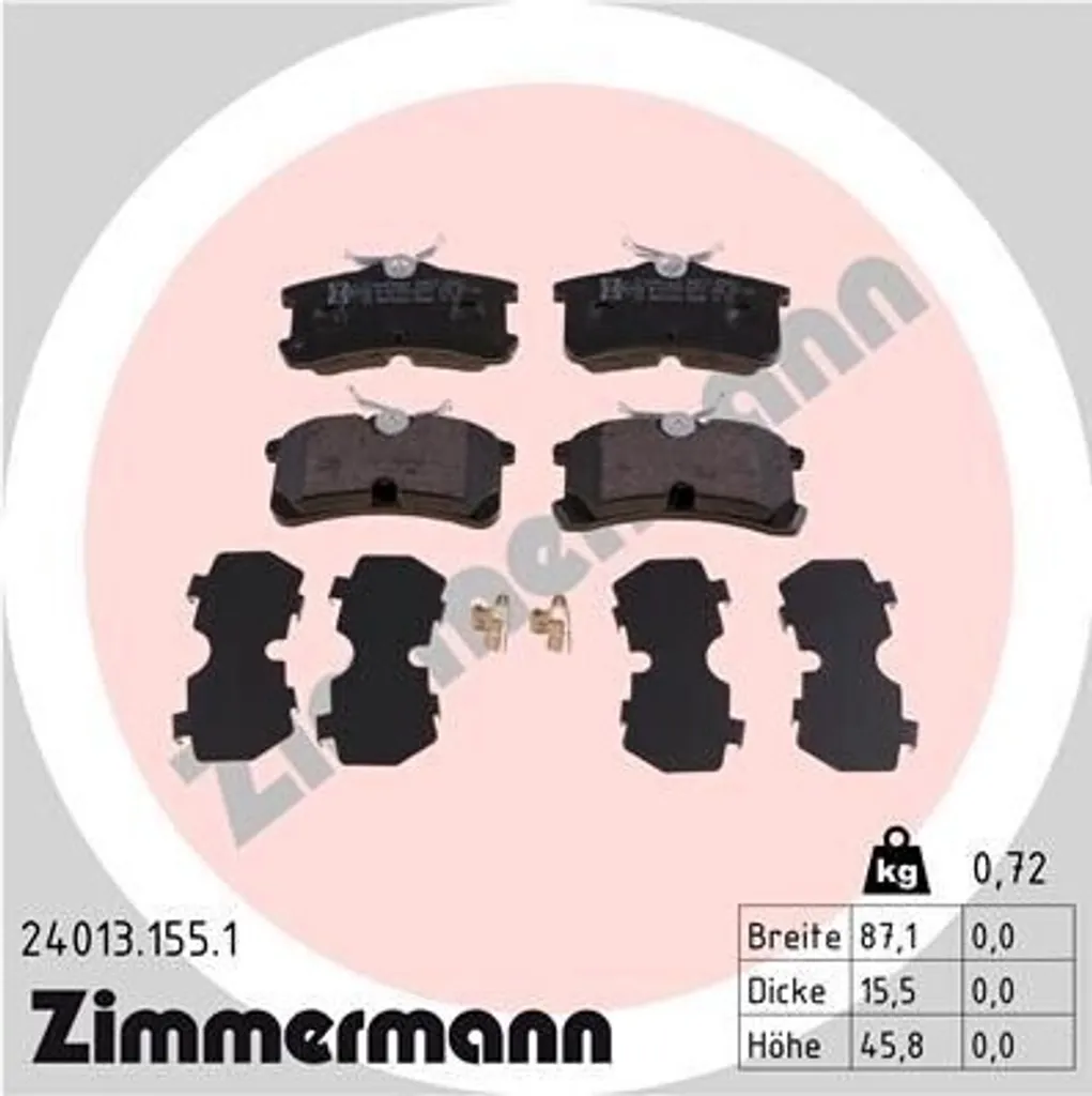 Plaquettes de Frein de Qualité pour Toyota Avensis et Corolla E11 24013