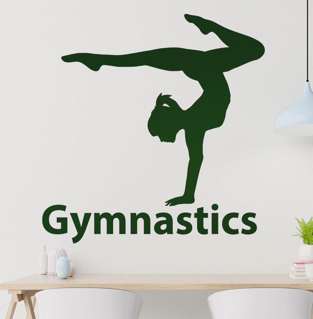 Gymnastics Wandtattoo in 6 Größen - Wandaufkleber Wall Sticker - Dekoration, Küche, Wohnzimmer, Schlafzimmer, Badezimmer