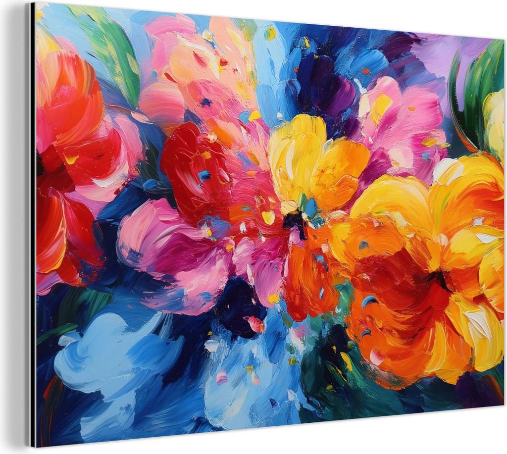 MuchoWow Wanddekoration Metall Metallbild Wandkunst 150x100 cm Gewellt - Energie - warm MuchoWow Aluminium Gemälde - Alu Dibond Bild