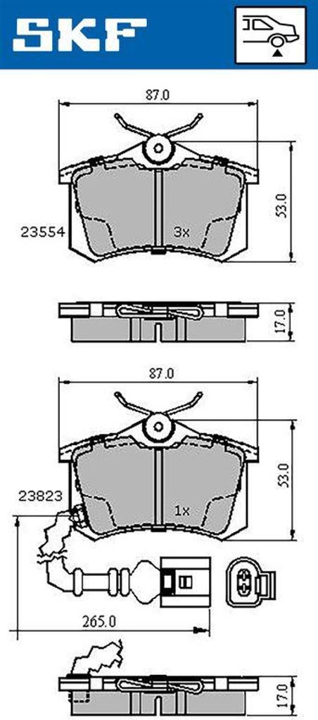 SKF VKBP90440E Bremsbelagsatz, Scheibenbremse OE 6Q0698451 kompatibel mit A1 8X, A2, A3 8L, A3 8P, TT, Ibiza, Fabia, Caddy, Golf Plus, Golf V, Polo 9N
