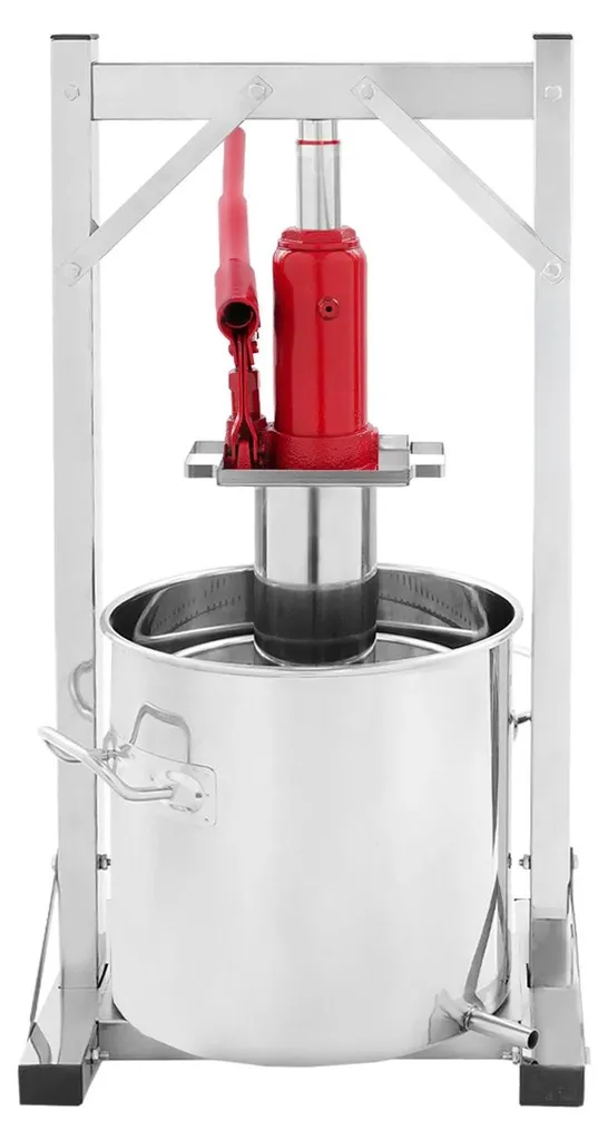 Pressoir à fruits 12 litres hydraulique argenté pour cidre et jus