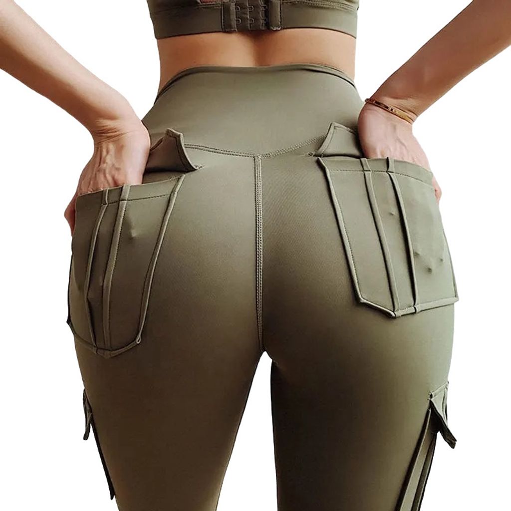 Modische Nocken Damenleggings in Grün - Komfortabel & Sportlich - Größe XL KP24972