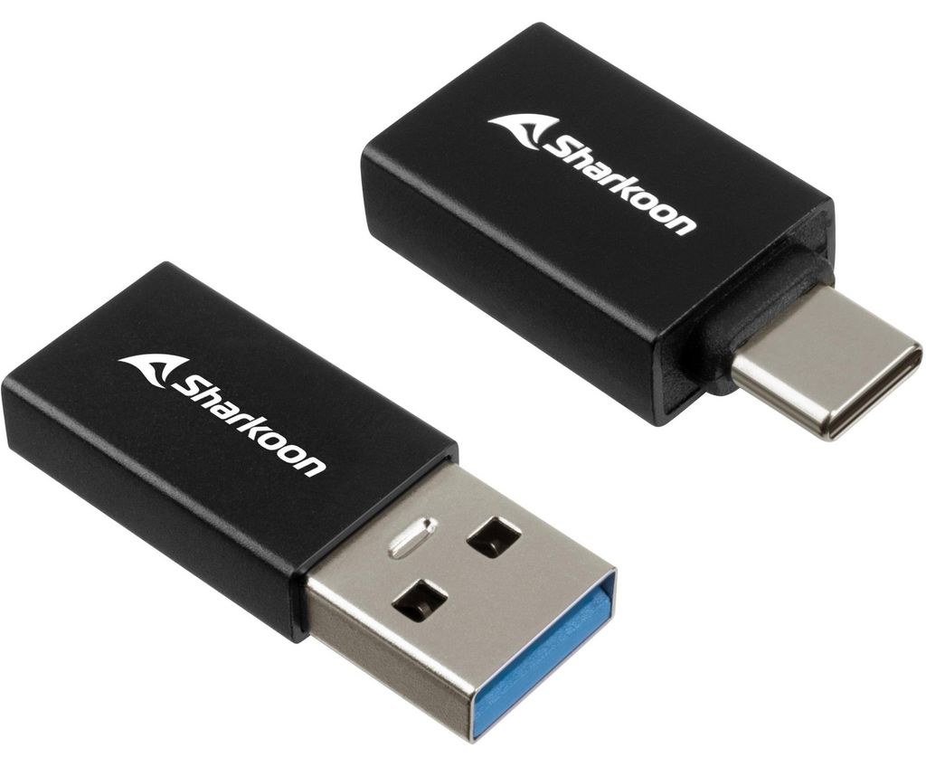 USB 3.2 Gen 1 Adapter OfficePal, USB-A > USB-C / USB-C > USB-A (schwarz, 2er Set)