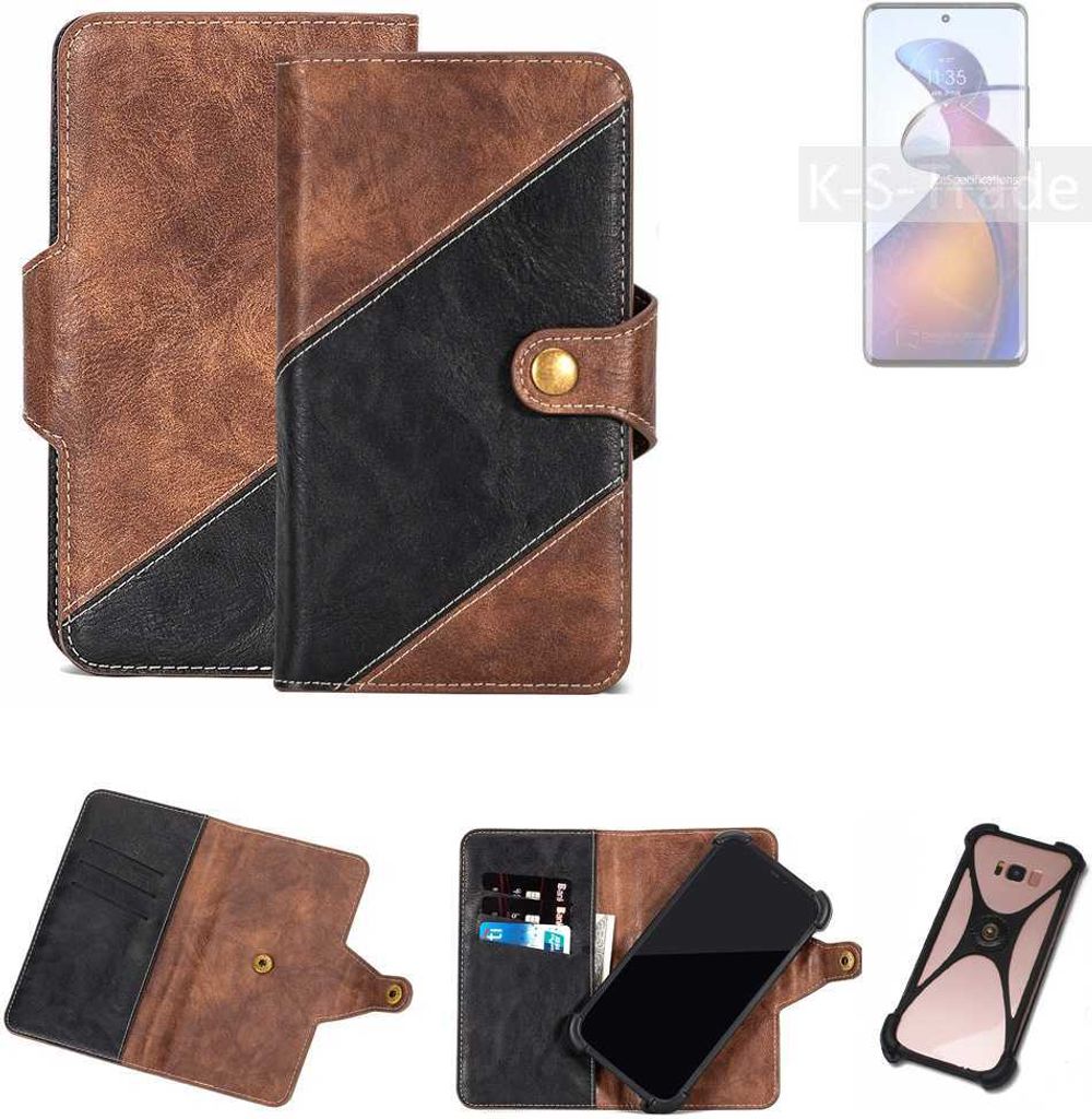 K-S-Trade Handyhülle Schutzhülle Bookstyle Case kompatibel mit Motorola Edge 30 Fusion Klapphülle Cover Hülle Schutztasche 1x