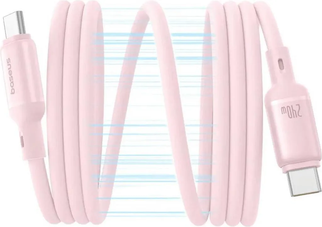 Câble USB-C Baseus PicoGo 240W 1m Rose - Câble de Charge Ultra Rapide