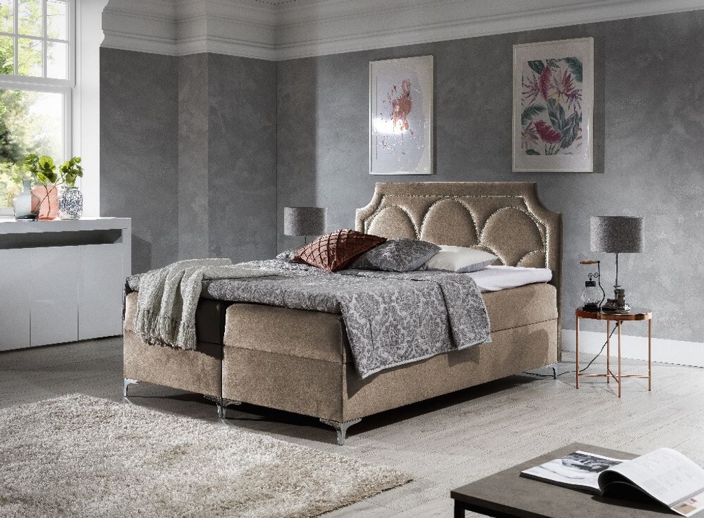Luxusbett Cassandra 180x200, Braun