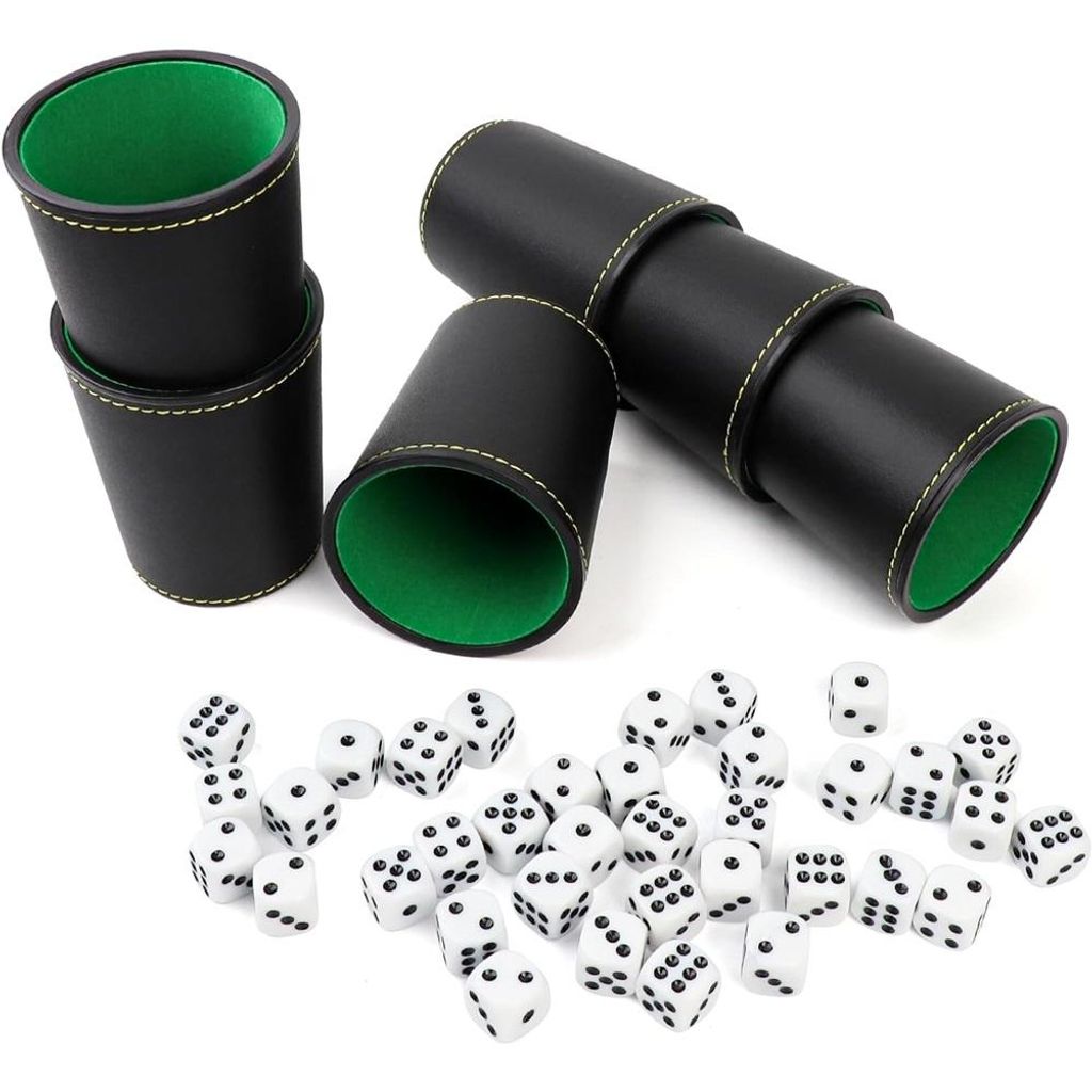 5 Gobelets à dés Gobelets à dés avec dés d'yeux Set de Image du produit 