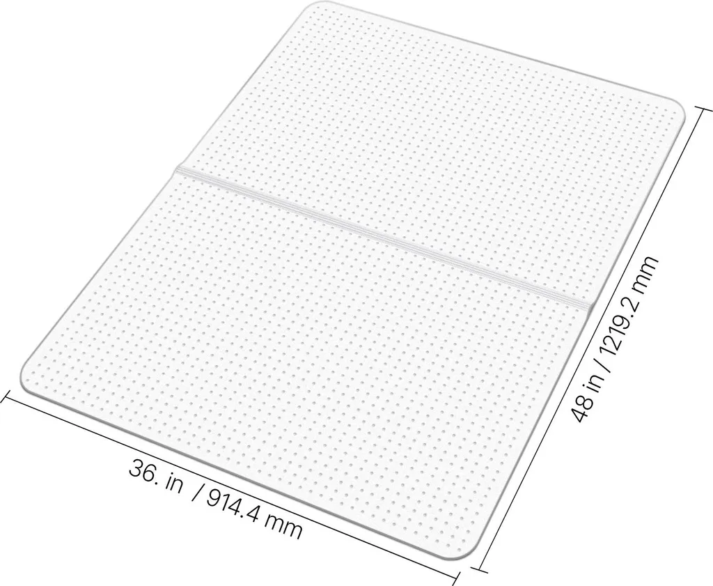 Tappetino di protezione per sedie SucceBuy (1225 x 915 mm) - Tappetino antiscivolo in PVC trasparente con borchie per pavimenti in moquette, ideale per far scorrere senza problemi le sedie da ufficio nell'ufficio di casa (rettangolare) - 8