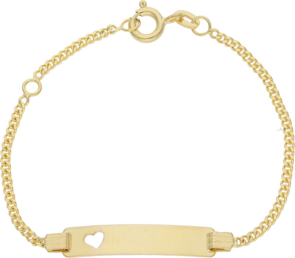 Gravur Armband mit Herz Kinder Gold 585 Juwelmalux JL48-03-0012 14 cm