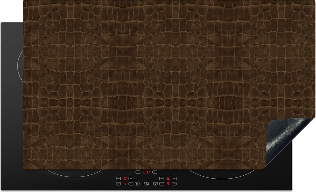 KitchenYeah Herdabdeckplatte Leder - Textur - Tierhaut , 89x51cm, Küche Deko, Glaskeramikfeld Herdabdeckung, Abdeckplatte fùr Kochfeld