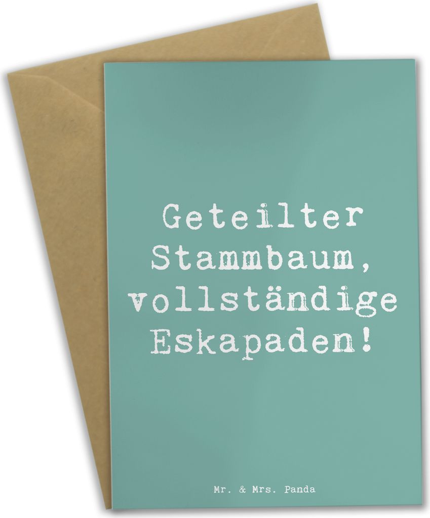 Mr. & Mrs. Panda babykarte Spruch Halbbruder Eskapaden - Meeresbrise - Geschenk, einladungskarten, Schabernack, Jubiläen, Lächeln, Verbundenheit,...