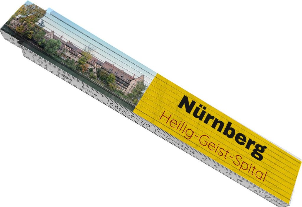 streetline Nürnberg Heilig-Geist-Spital Meterstab aus Holz