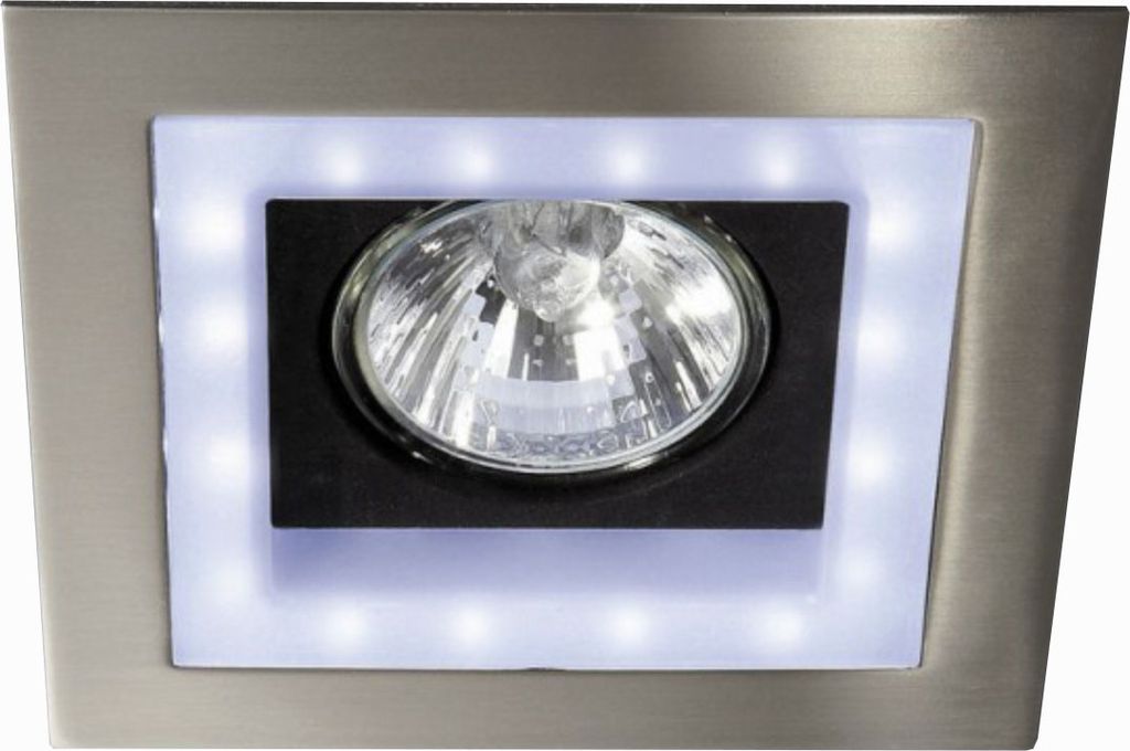 Massive Halogen & LED Einbauspot Getrennt Schaltbar GU10 gebürsteter Stahl