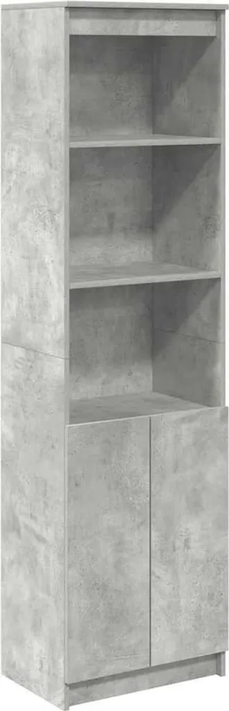 Mobile Multiuso Cemento Grigio 180 cm - Scaffale Alto 50x35 Legno