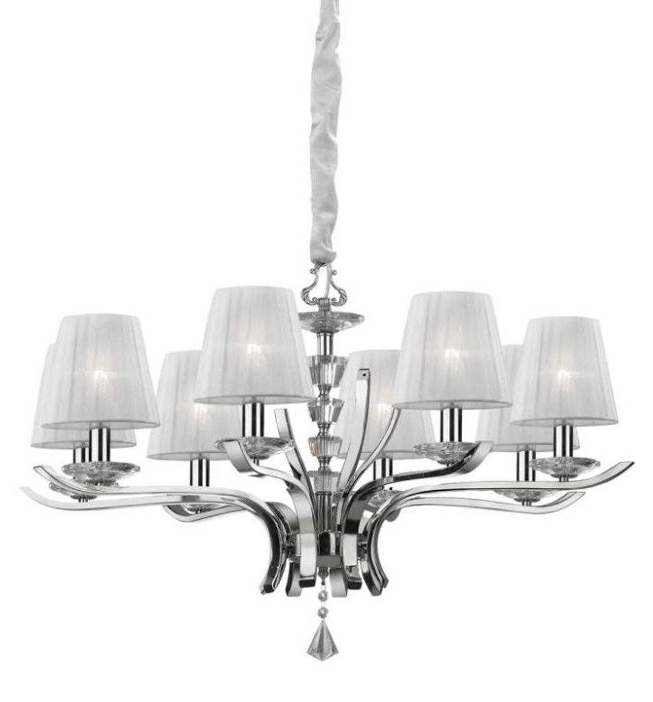 Klassischer Kronleuchter Pegaso Metall Weiß 8 Lichter E14 Produktbild 