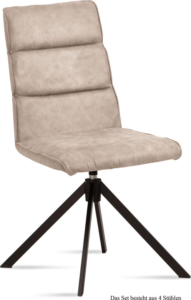 Esszimmerstuhl drehbar (4er-Set) Deedea 47x92x60 Schwarz/Natur
