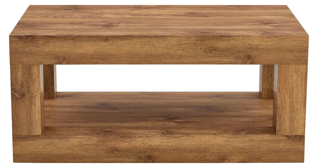 Table basse stable et durable en MDF avec double plateau de 100 cm