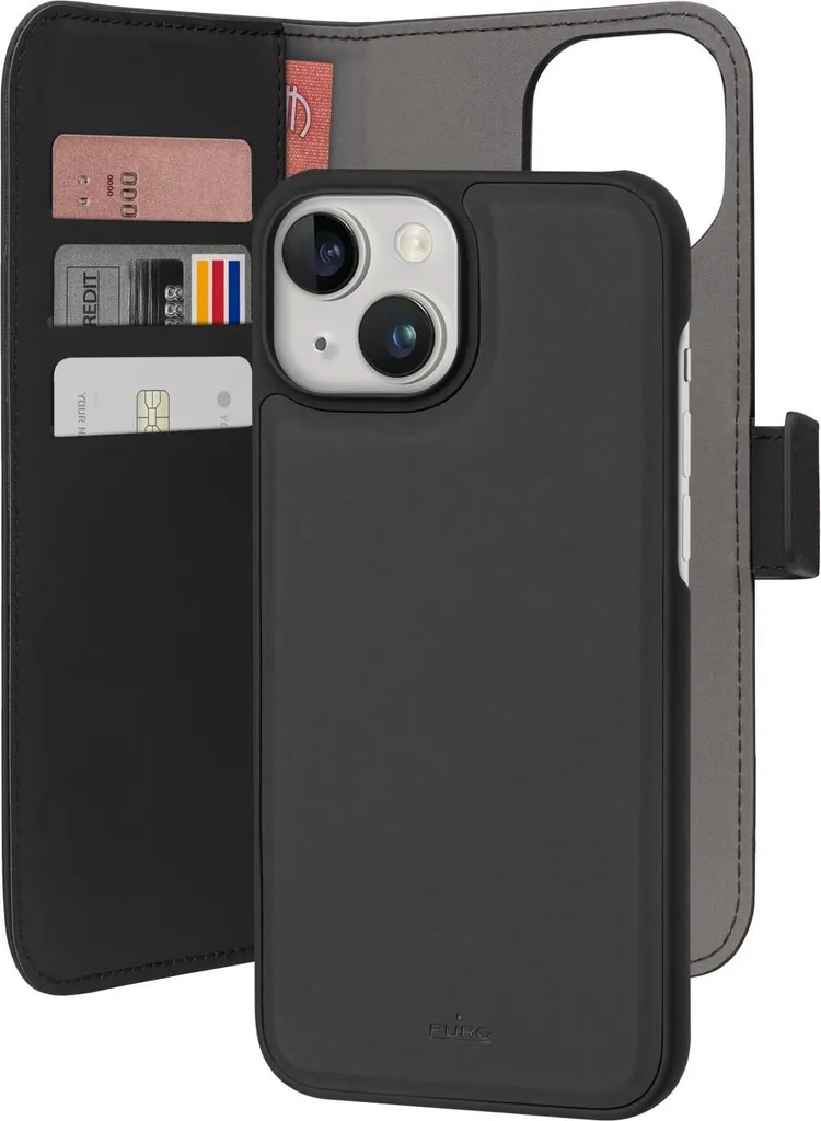 Puro Wallet Case iPhone 15: L'Accessorio Business Definitivo Nero
