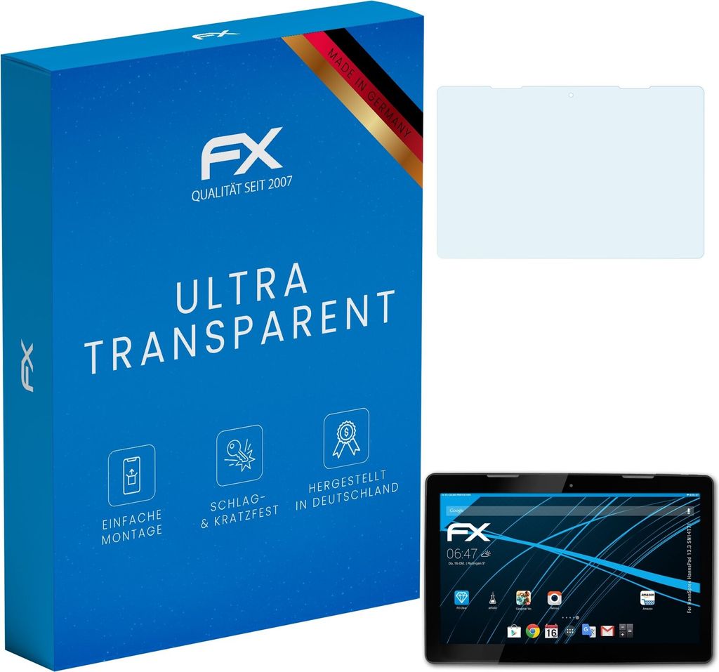 atFoliX FX-Clear 2x Schutzfolie kompatibel mit HannSpree HannsPad 13.3 (SN14T71) Displayschutzfolie