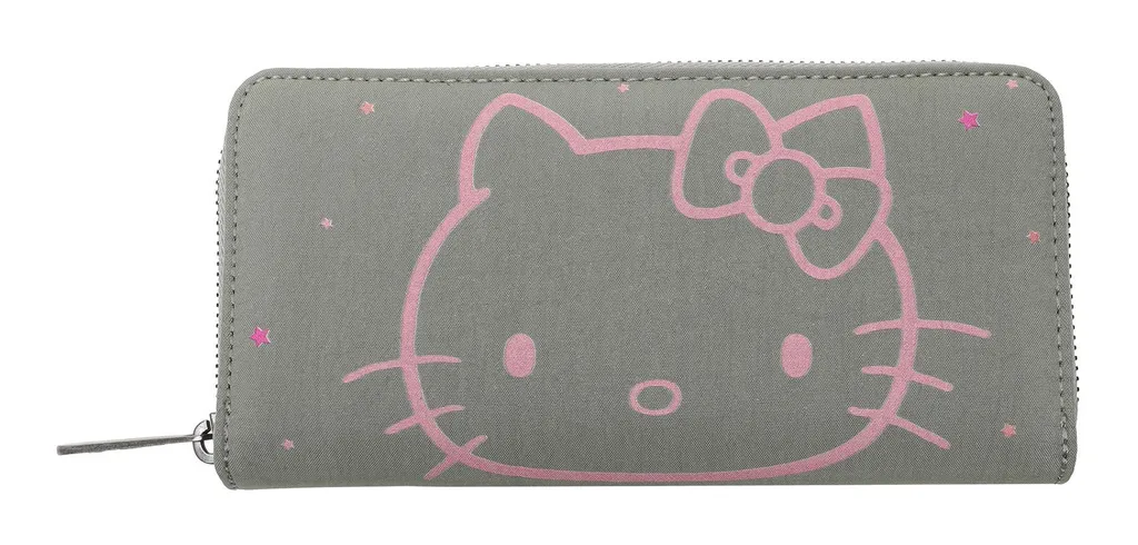 Grand Portefeuille Femme Nicole Sky Hello Kitty Stars Jungle Gris