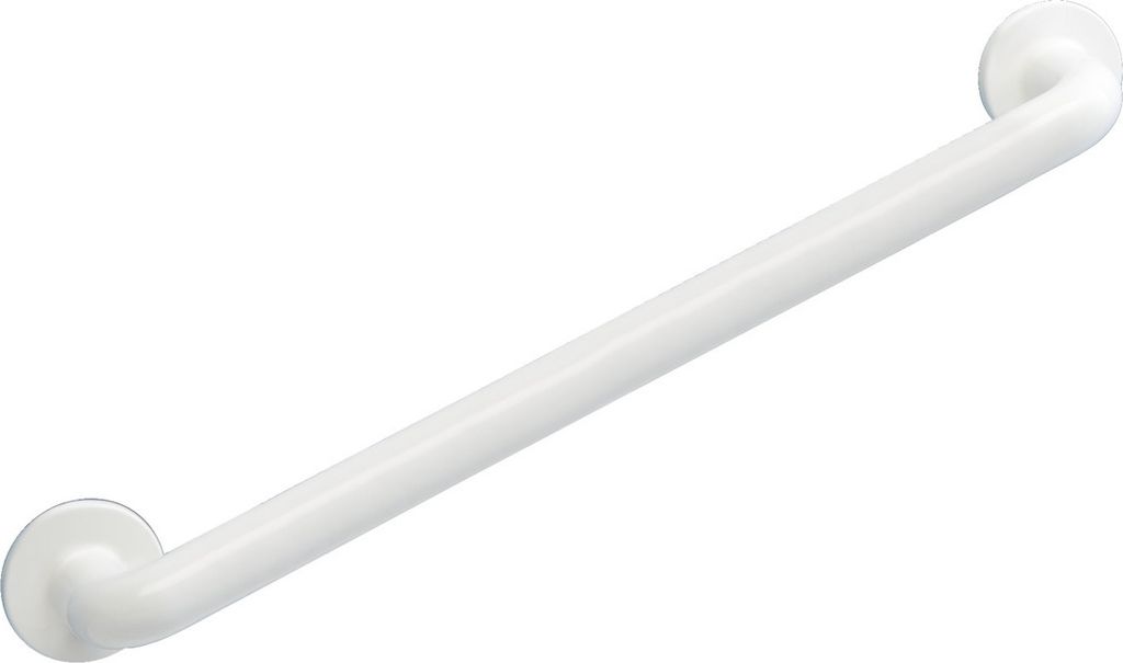 A white grab bar is shown against a white background.