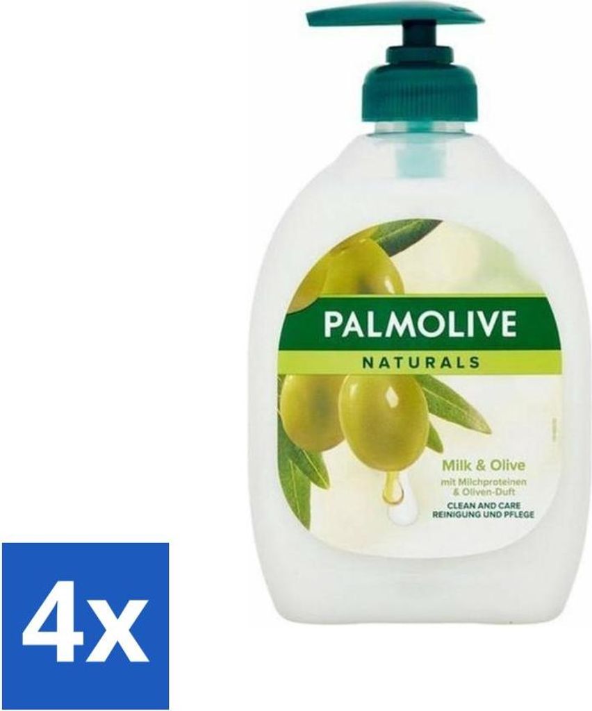Palmolive - Milch & Olive - Handseife mit Pumpe - Pflegend & Mild - 500 ml - Vorteilspack - 4 Stücke