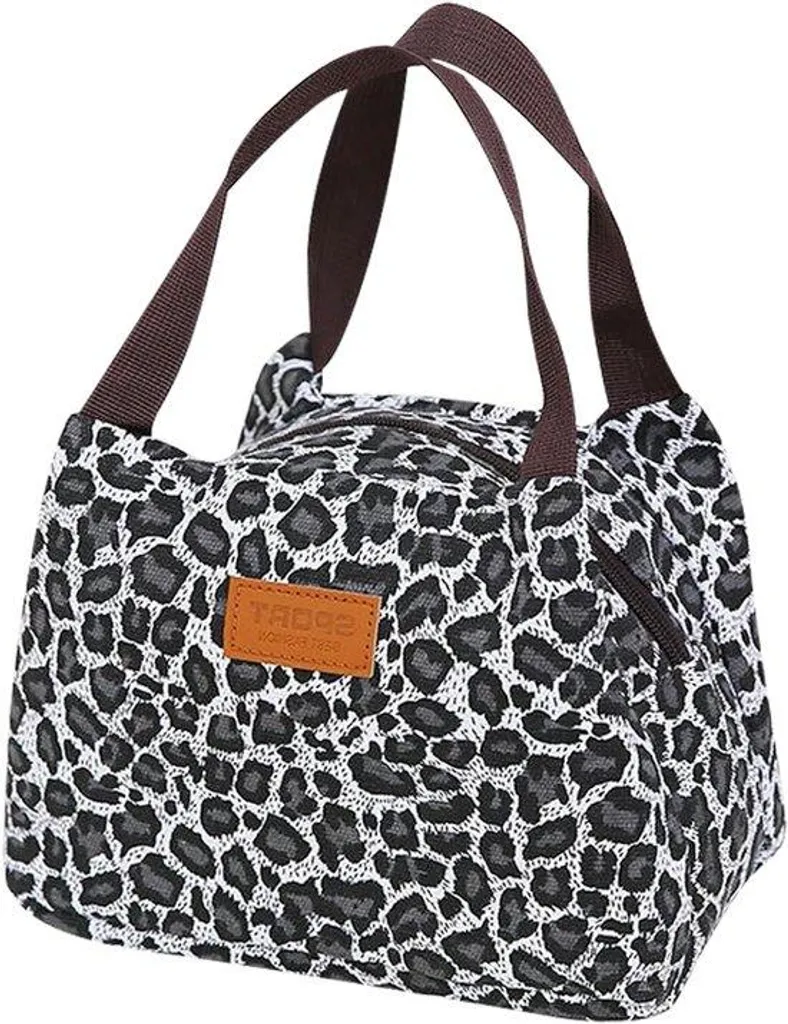 Lunch bag isotherme léopard noir, sac à lunch pour repas nomade