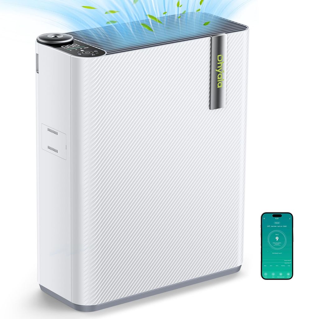Luftreiniger, HEPA Luftfilter gegen Schimmel Staub Pollen Tierhaare, CADR 450m³/h für 161m2, App-gesteuert Air Purifier 22dB