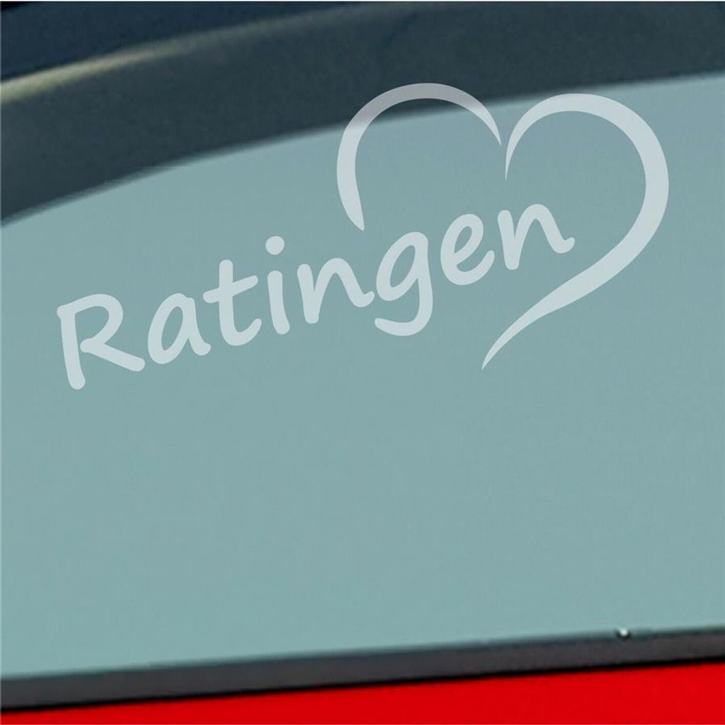 Auto Aufkleber Ratlingen Herz Stadt City Liebe Love Heart 17x8 cm Milchglas Sticker Heckscheibenaufkleber