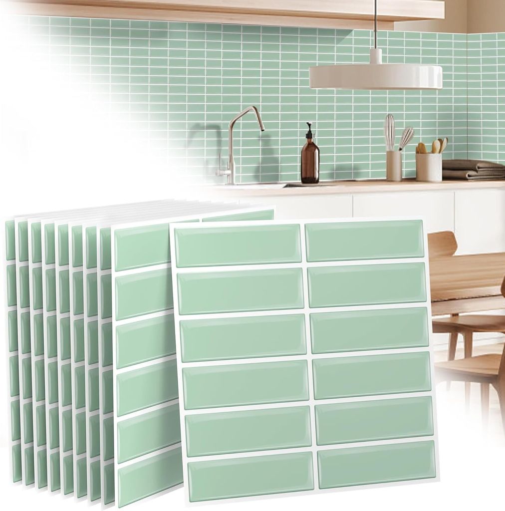 VA-Cerulean Fliesenaufkleber Küche Tile Stickers 3D Selbstklebende Fliesen Klebefolie Wandaufkleber für Bathroom Deckenplatten Kitchen, Type I