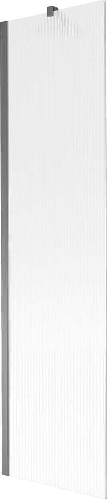 Mexen Next Duschabtrennung für die Badewanne, 1-flügelig, 50 x 150 cm, Streifen, Gun Metal - 895-050-000-00-09-95