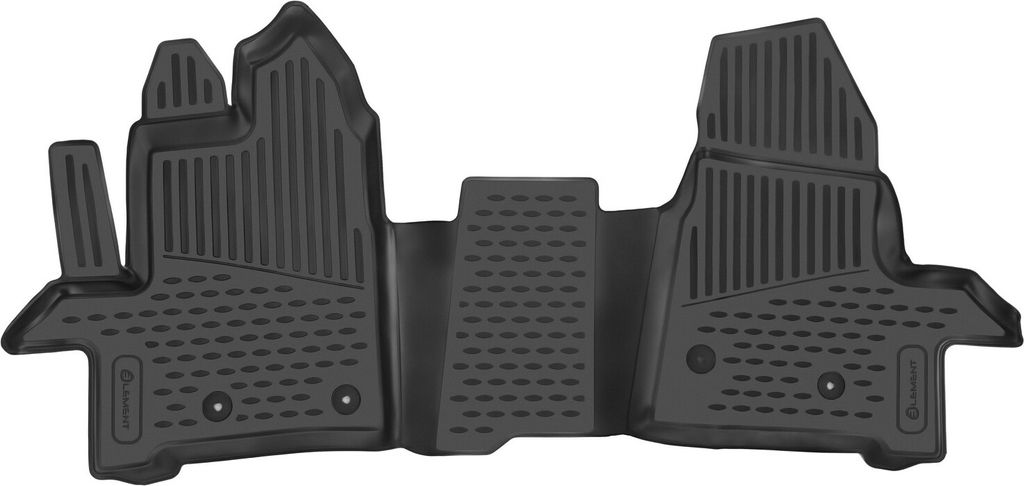 Fussmatten Set Element TPE Gummi 3D, wasserdicht, hoher Rand, rutschfest, passgenau – kompatible mit Floor mat designed for FORD Transit (VII), 2...