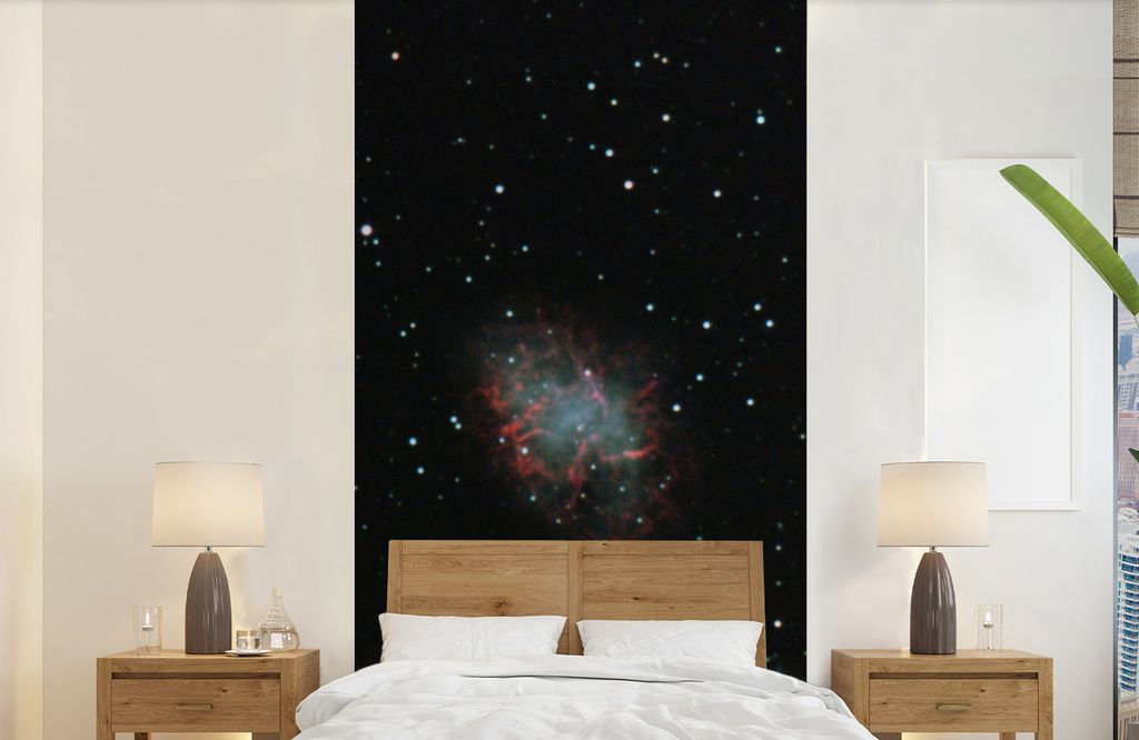 MuchoWow Fototapete für Wohnzimmer oder Schlafzimmer Wandtapete Vinyl Motivtapete Die Konstellation des Stiers im Universum - 120x240 cm - Hinte...