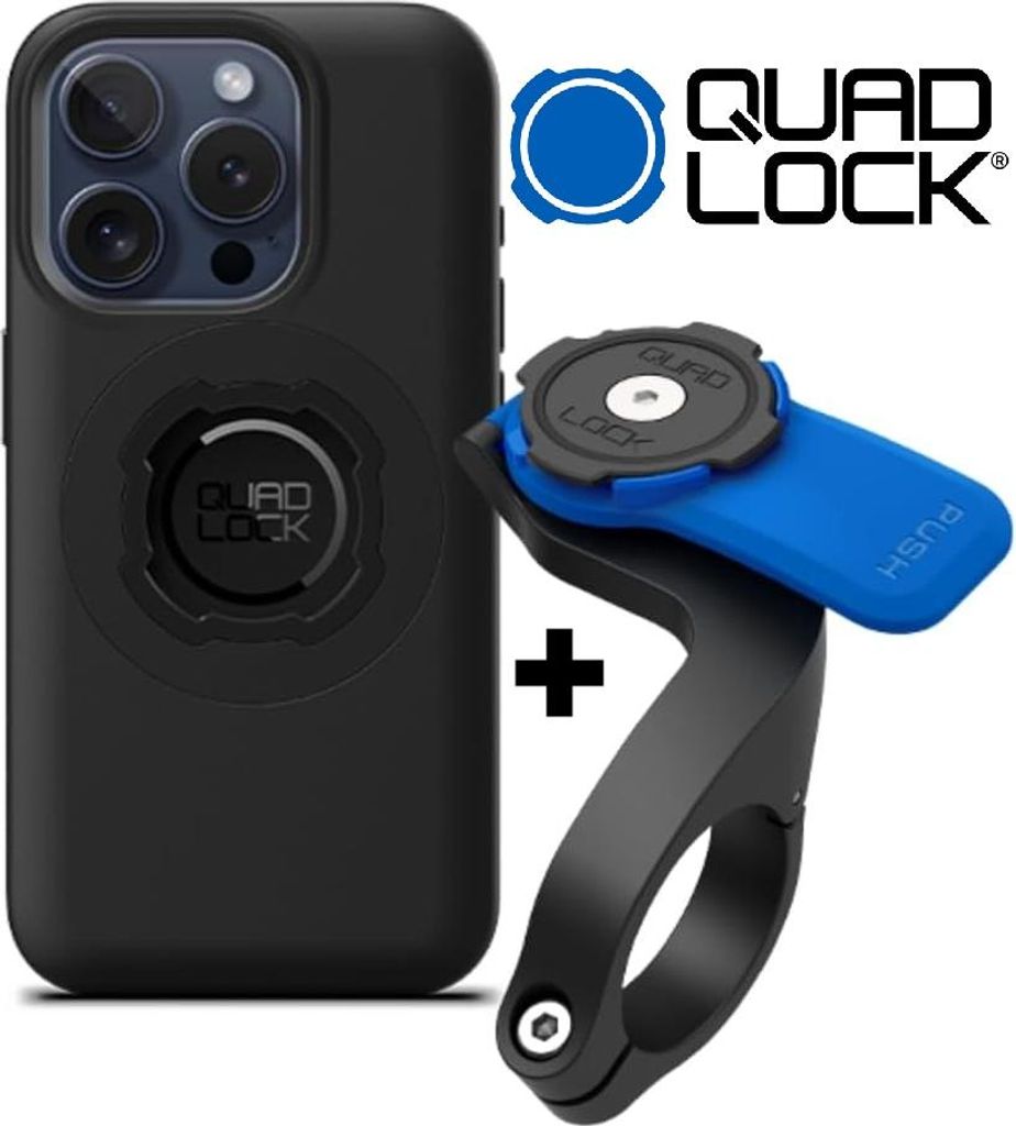 QUAD LOCK MAG Case Fahrrad Handy Hülle + Front Mount für iPhone 15 Pro