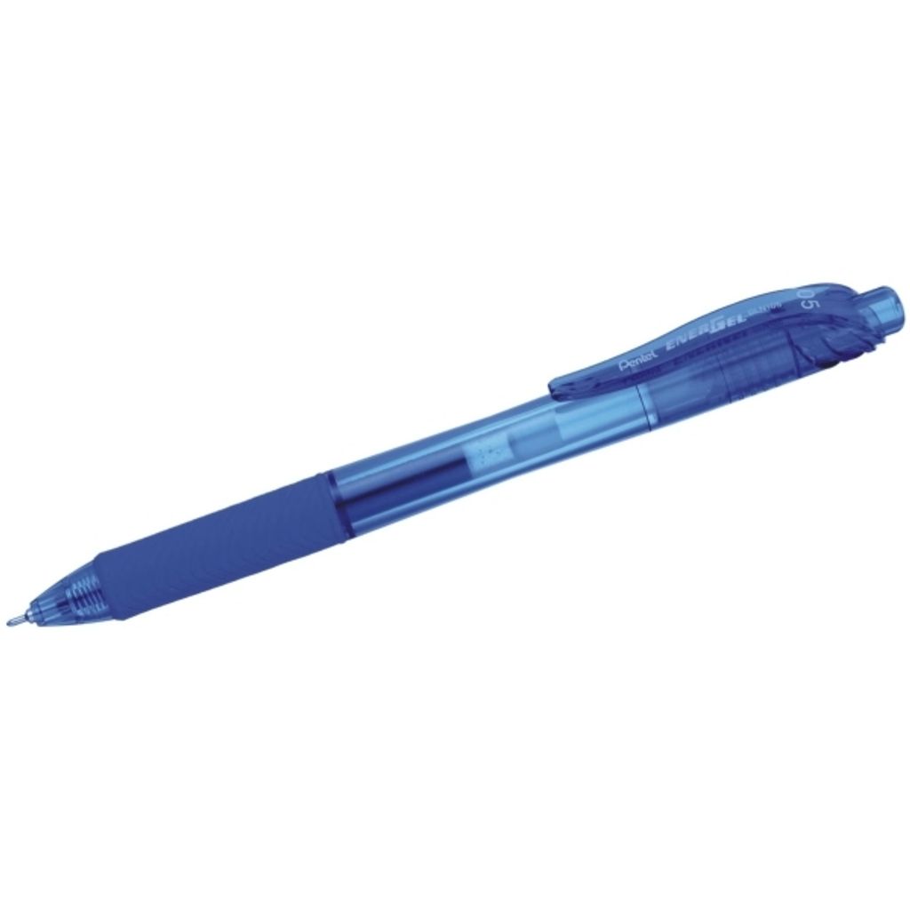 Pentel Gelroller EnerGel X, Strichstärke 0,25 mm, Nadelspitze, Schreibfarbe blau, Schaftfarbe transparentblau