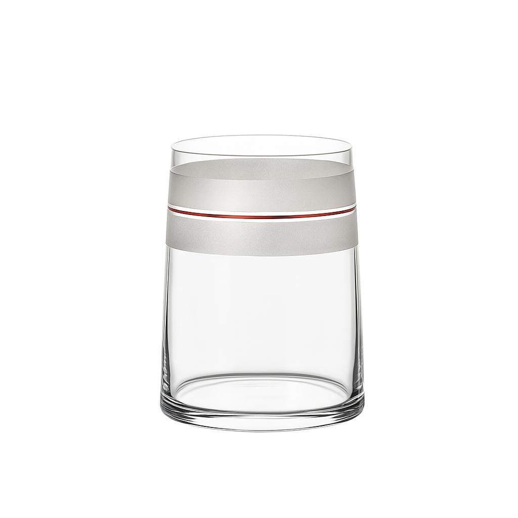Crystalex Bohemia Kristallvase „Stripes“ Rot und Matt 160 mm – farbige Tischvase aus Kristallglas, modernes Nachbildung