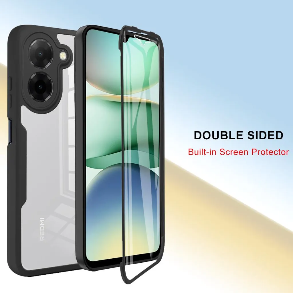 Cover Compatibile per Xiaomi Redmi 12 con 2 Pellicola Vetro Temperato, Morbido Silicone ed Antiurto Protettivo Bumper TPU Gel Smartphone Custodia Case - Trasparente