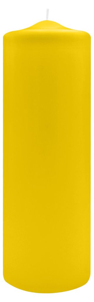 Spitzkopf Stumpen Kerzen Citron Gelb 30 x Ø 10 cm, 6 Stück
