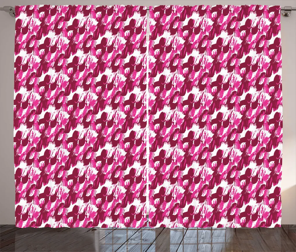 Paire de Rideaux de Salon Universels Rose Framboise avec Fixations 280x225