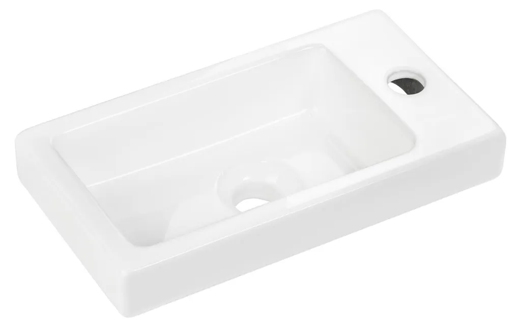 Lavabo à poser en céramique blanche ovale 50cm pour meuble de salle de bain